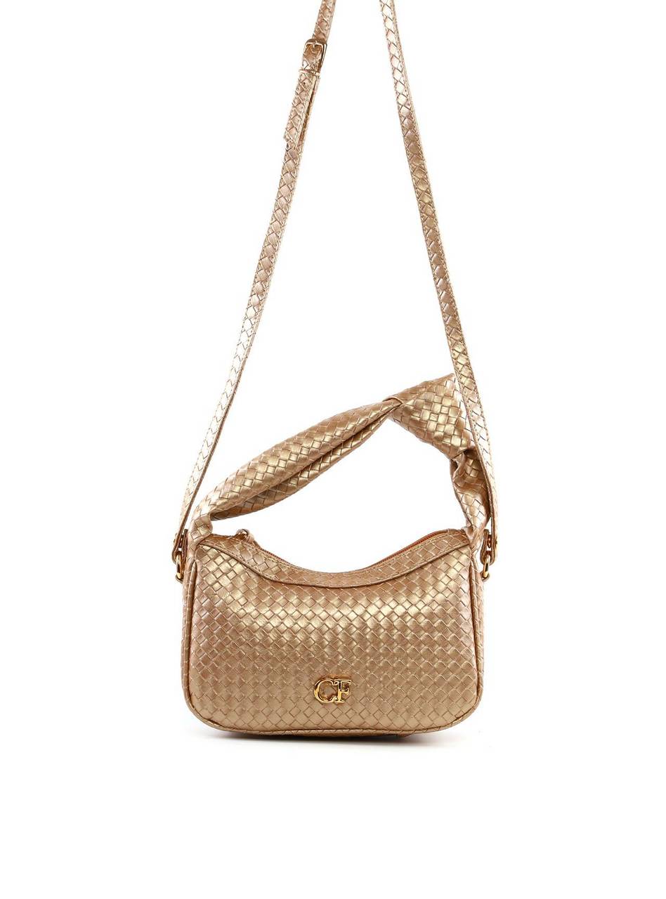 Bolsa Hobo Tressê com Nó na Alça - Ouro BSI-6395 - AU