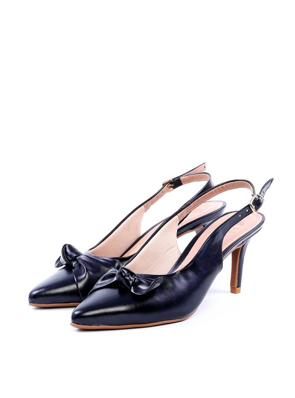 Scarpin Slingback com Detalhe em Nó - Preta SDI-11796 - PR