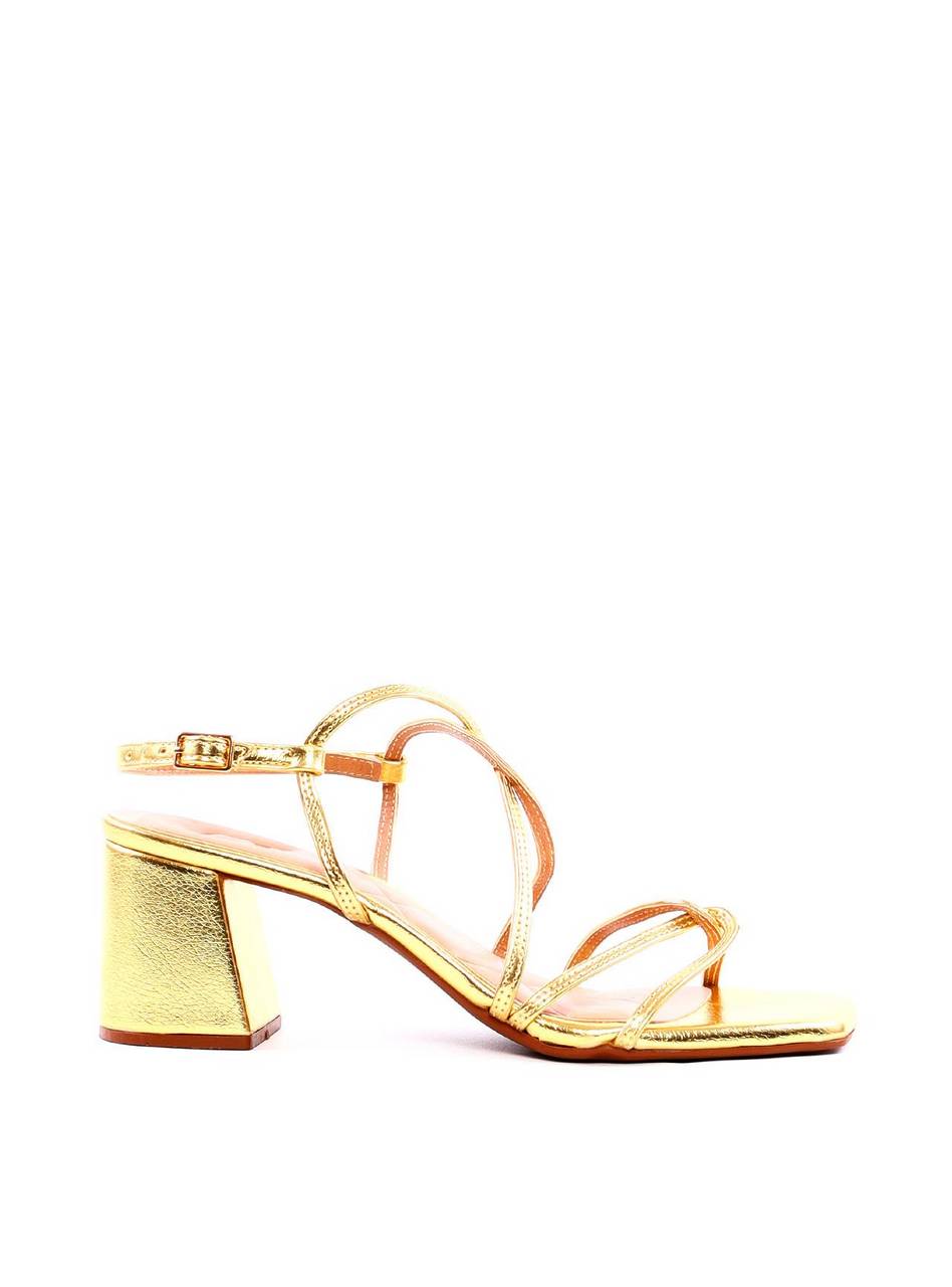 Sandália Bloco com Tiras Entrelaçadas - Ouro SDI-11935 - AU