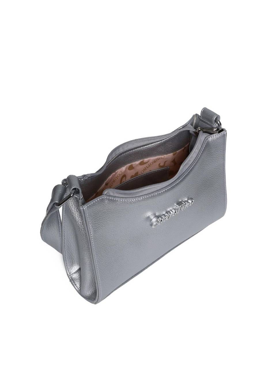 Bolsa Hobo Média Tiracolo Prata BSI-5751 - PT