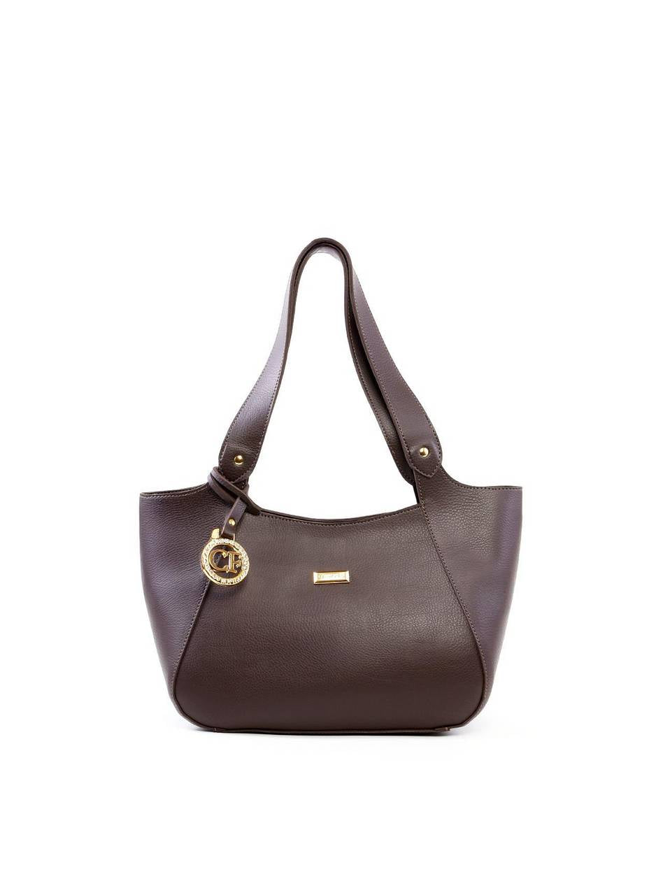 Bolsa Shopper Média com Charm CF - Cacau BSI-6461 - CA