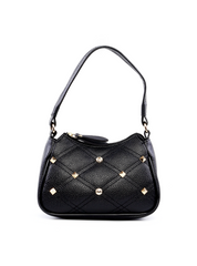 Bolsa Clutch com Alça Tiracolo Removível em Matelassê e Spikes - Preta BSI-5966 - PR