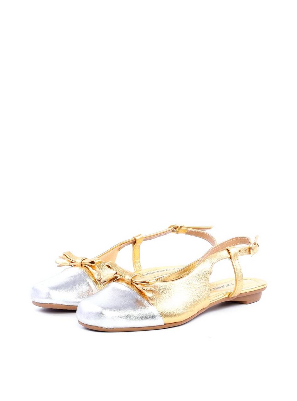 Sapatilha Slingback com Laço e Barbicacho - Ouro SDI-11822 - AU