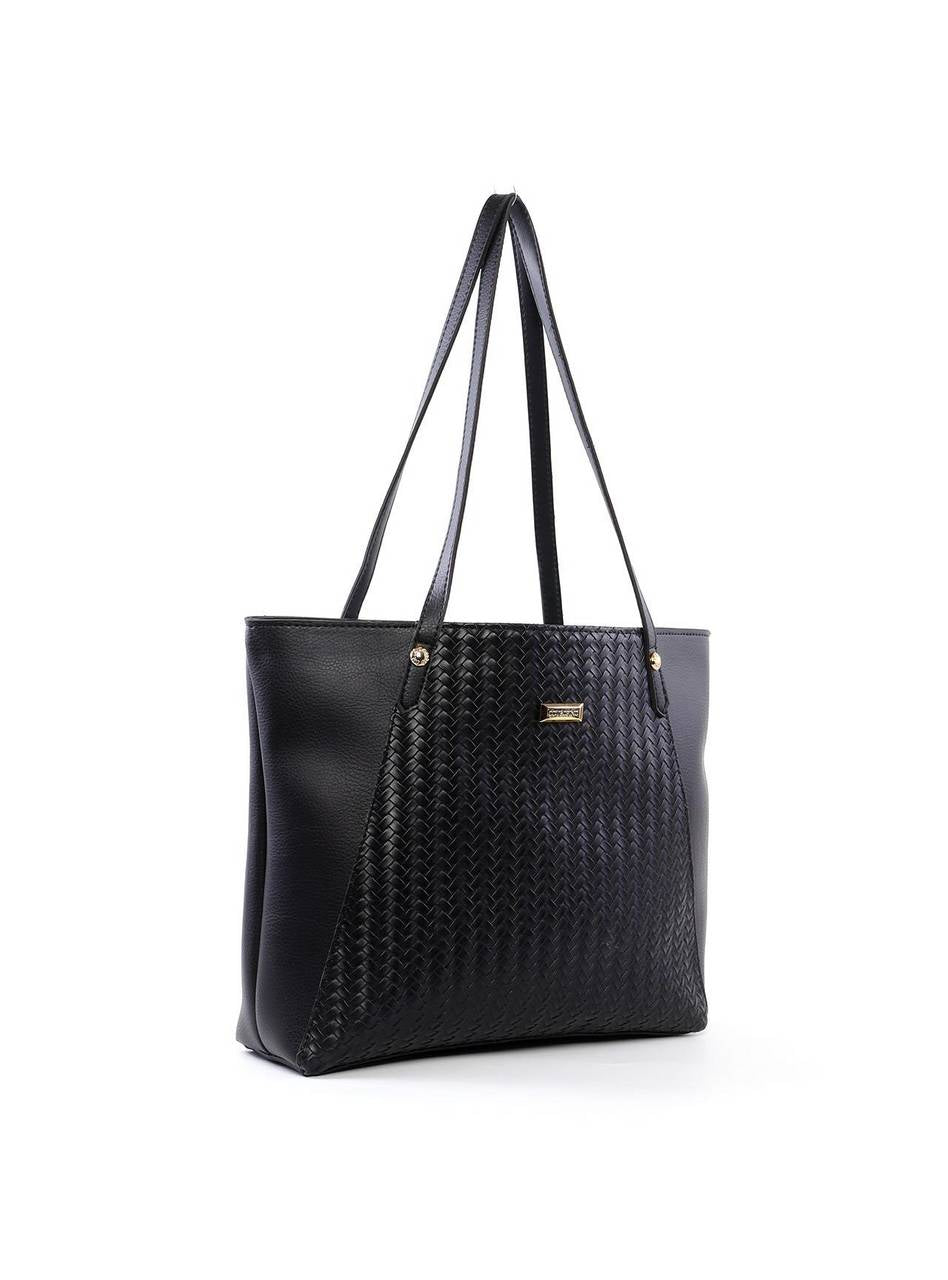 Bolsa Shopper com Detalhe de Tressê - Preta BSI-6407 - PR