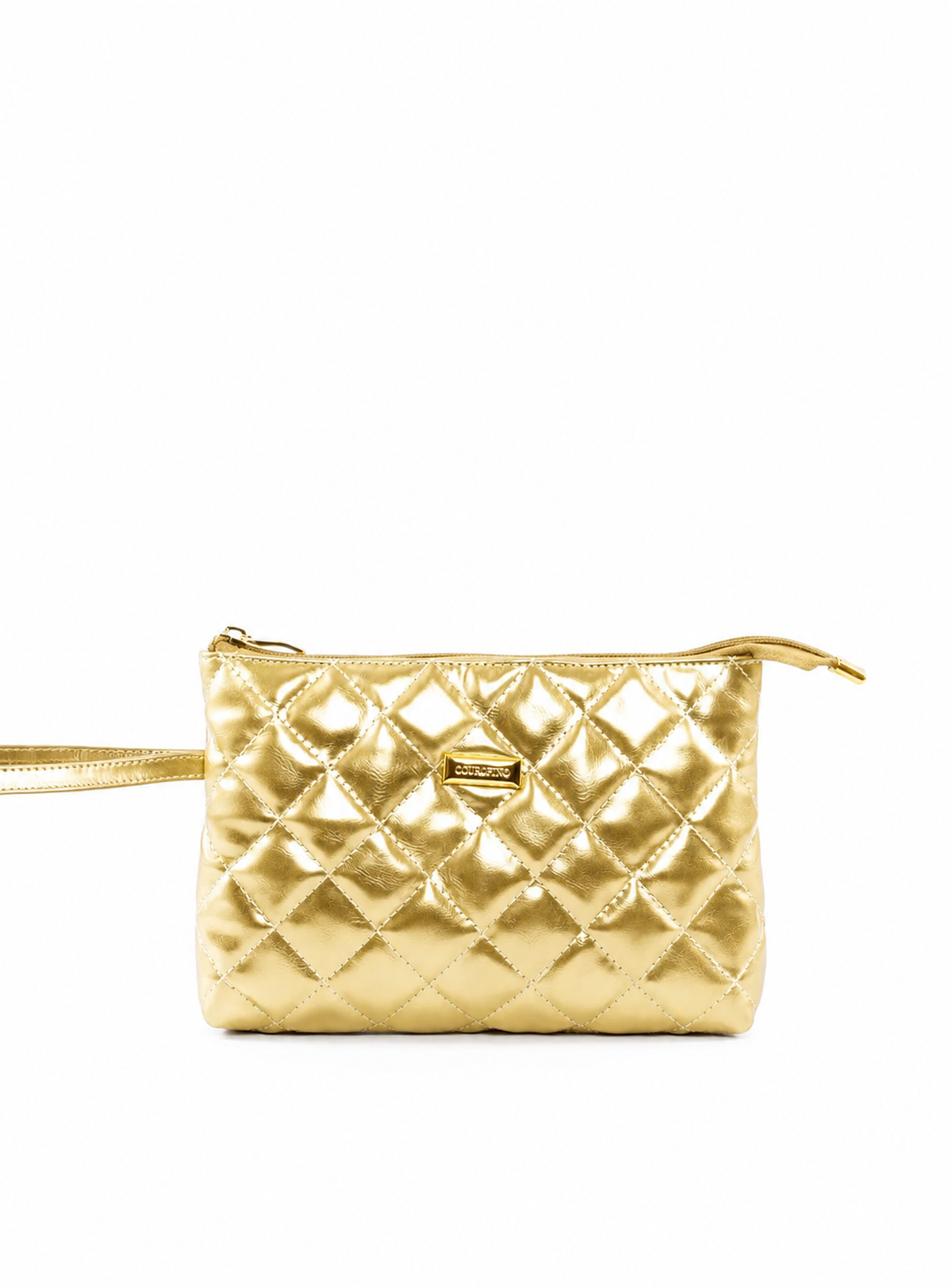 Necessaire Feminina Quadrada em Matelassê - Ouro NSI-174 - AU