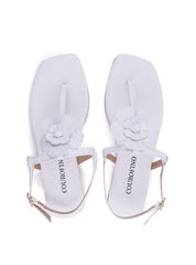 Rasteira de Dedo com Fivela e Flor - Branca SDI-11847 - BR