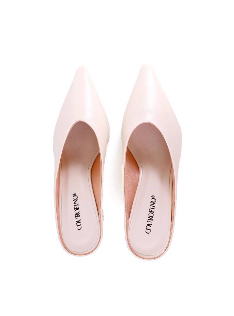 Mule de Bico Fino com Salto Anabela Cromado - Fenno SD-12011 - FE