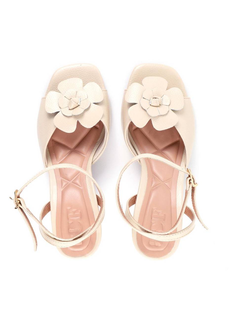 Sandália de Salto Fino com Flor - Fenno SDI-11846 - FE
