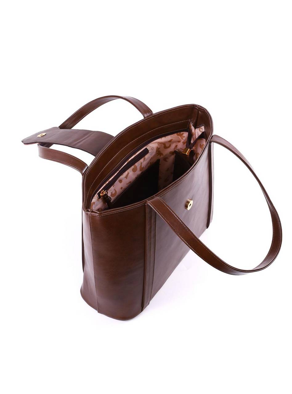 Bolsa Tote com Flor Frontal - Cacau BSI-6359 - CA