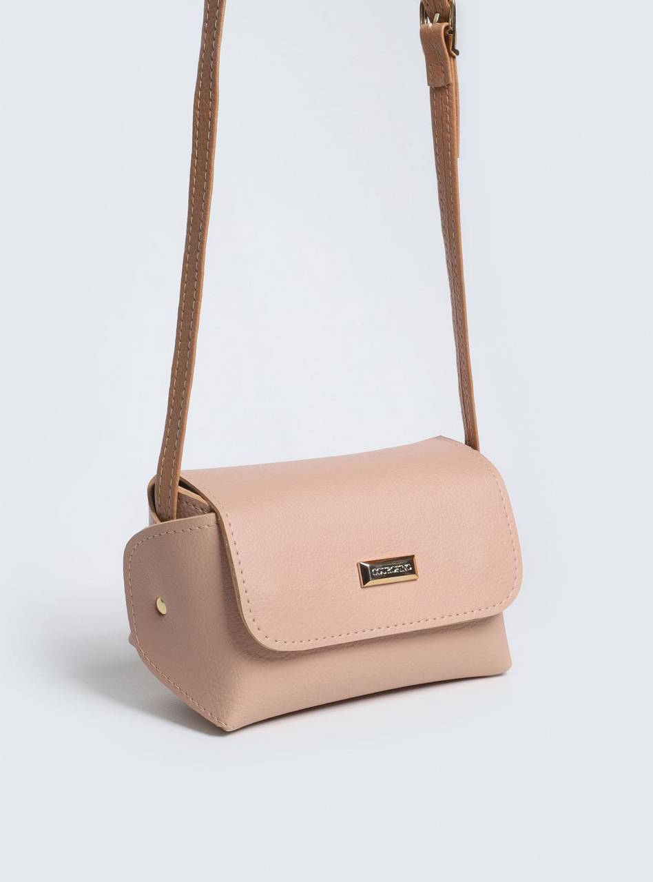 Bolsa Feminina Transversal Detalhes Rebite Lateral Nude BSI-5888 - NU