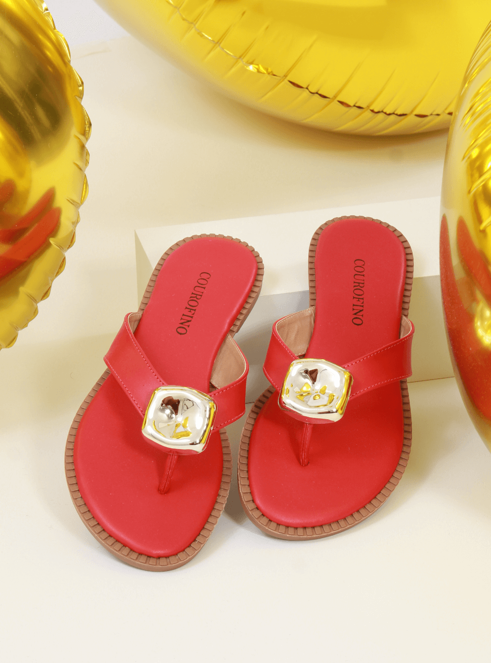 Rasteira de Dedo com Enfeite - Vermelha SDI-11934 - VE