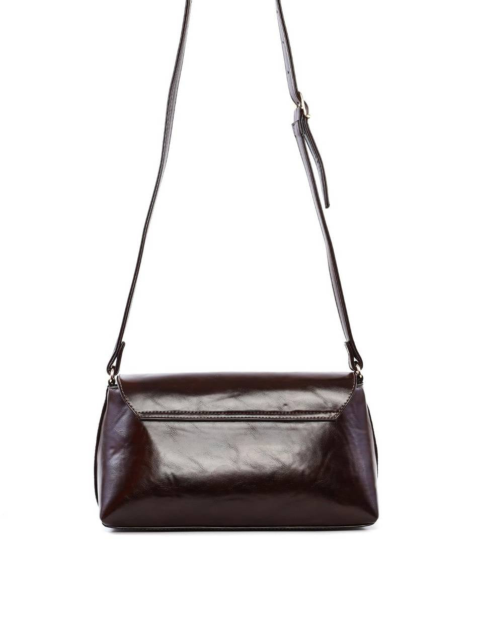 Bolsa Satchel Média Tampa com Recortes - Cacau BSI-6484 - CA