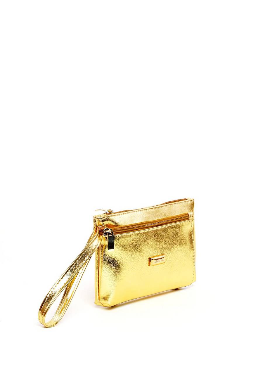 Bolsa Clutch Com Zipper de Puxador - Ouro BSI-5385 - AU