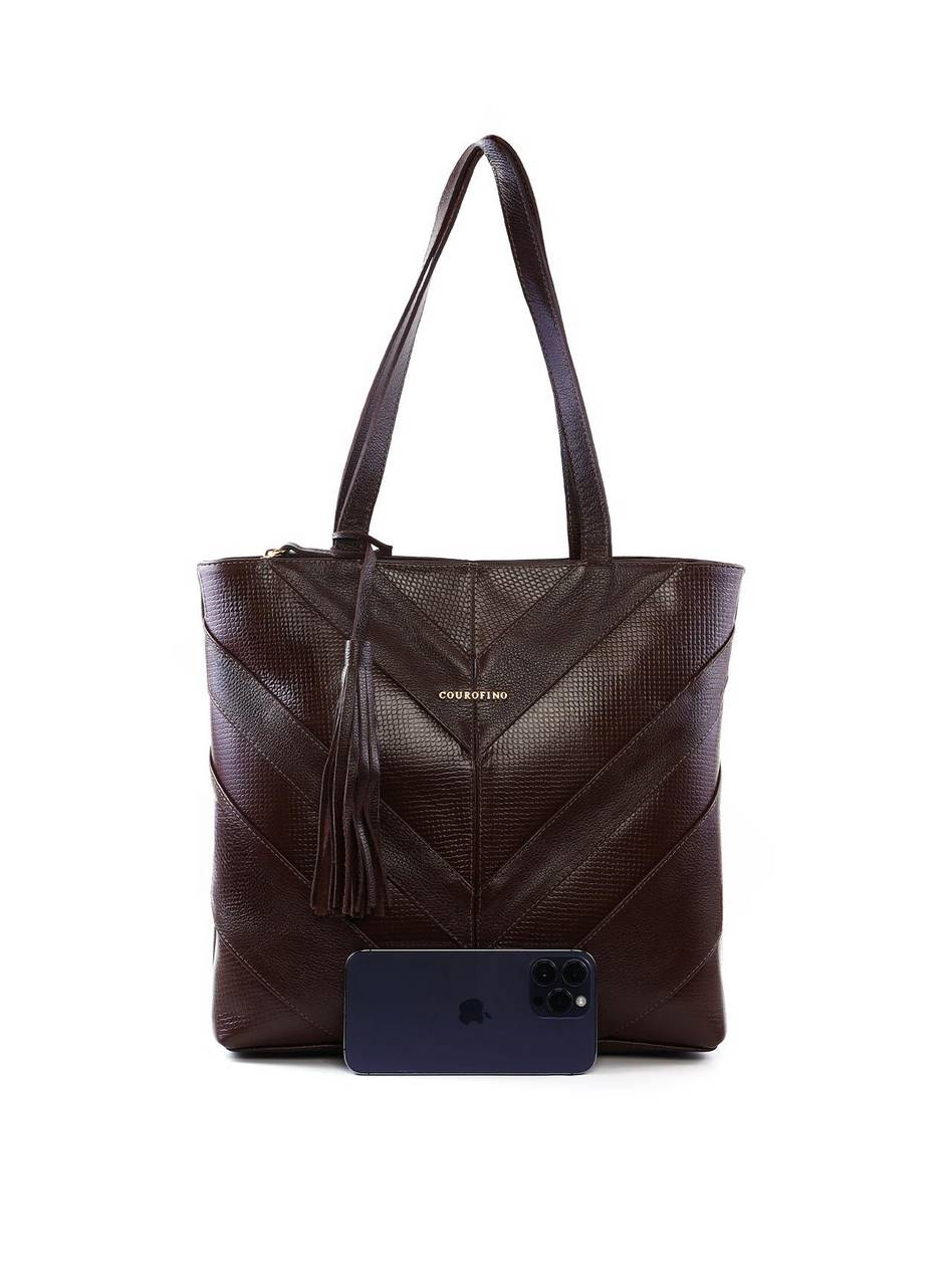 Bolsa Shopper Patchwork Barbicacho - Cacau BSI-6399 - CA