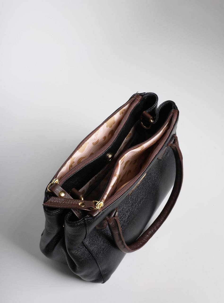 Bolsa Feminina Tote Couro Preta BSI-5826 - PR