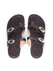 Rasteira Flatform Tiras e Fivelas - Cacau SD - 12127 - CA