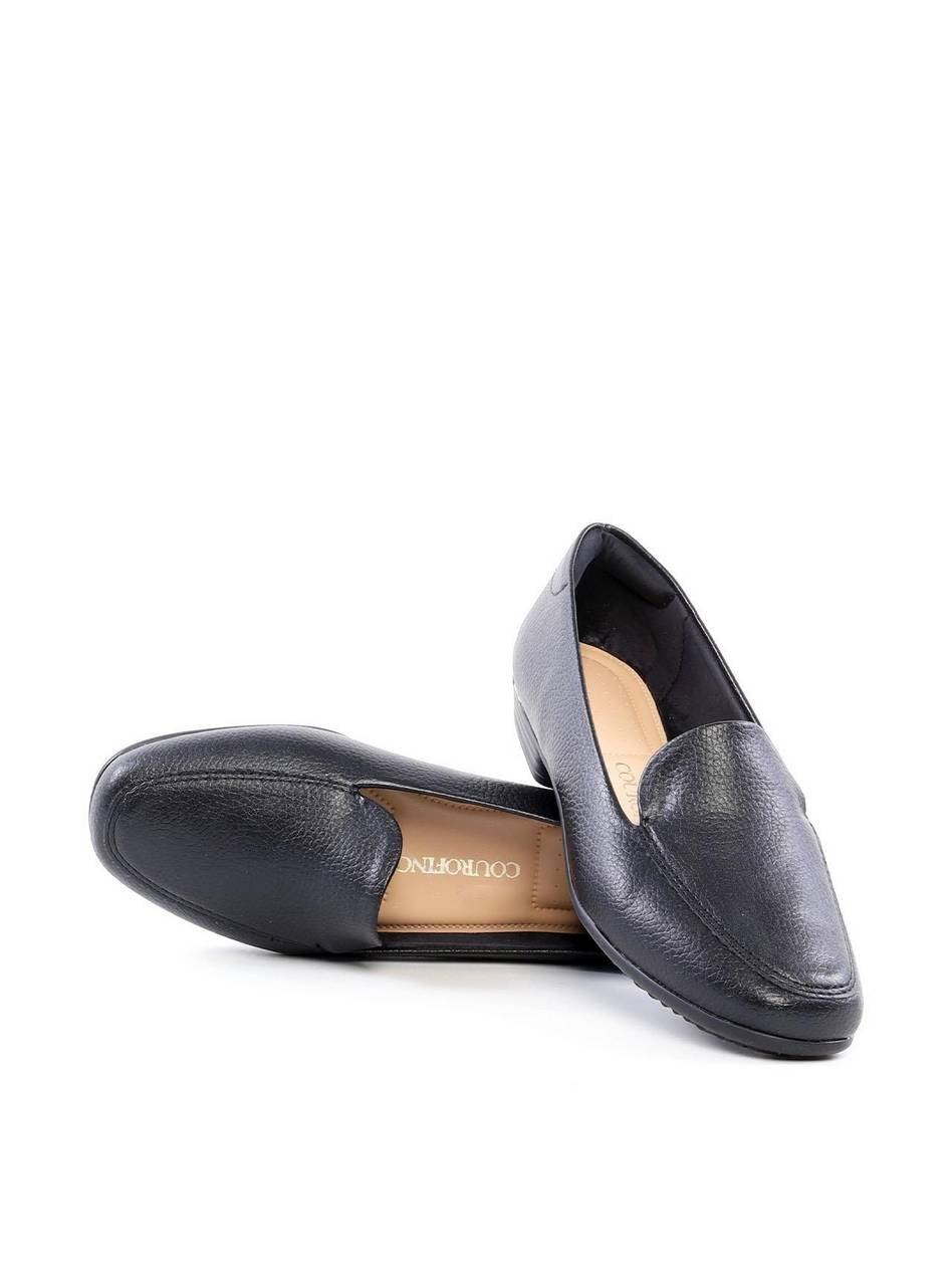 Mocassim Liso com Detalhe de Nervura - Preta SP - 12196 - PR