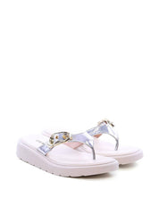 Sandália Flatform Dedo com Fivela - Prata SDI-11757 - PT