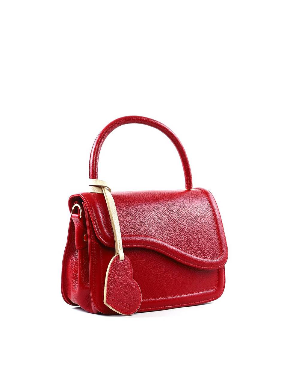 Bolsa Satchel Média com Charm de Coração - Vermelha BSI-6388 - VE