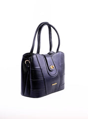Bolsa Tote com Detalhes de Costura e Alça Dupla - Preta BSI-6258 - PR