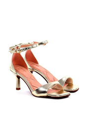 Sandália Salto Fino com Laço Traseiro - Ouro SDI-11746 - AU