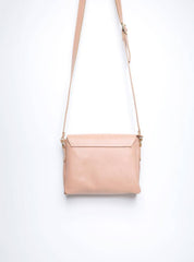 Bolsa Saddle Pequena Couro Alça Regulável Nude BSI-5739 - NU