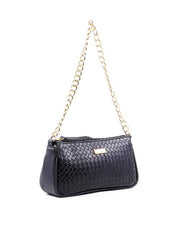 Bolsa Baguette em Tressê Pequena - Preta BSI-6236 - PR