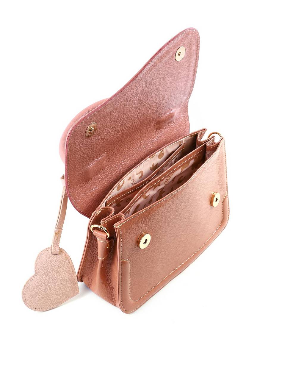 Bolsa Satchel Média com Charm de Coração - Nude BSI-6388 - NU