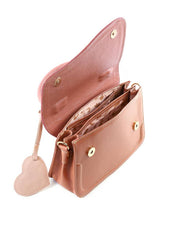 Bolsa Satchel Média com Charm de Coração - Nude BSI-6388 - NU