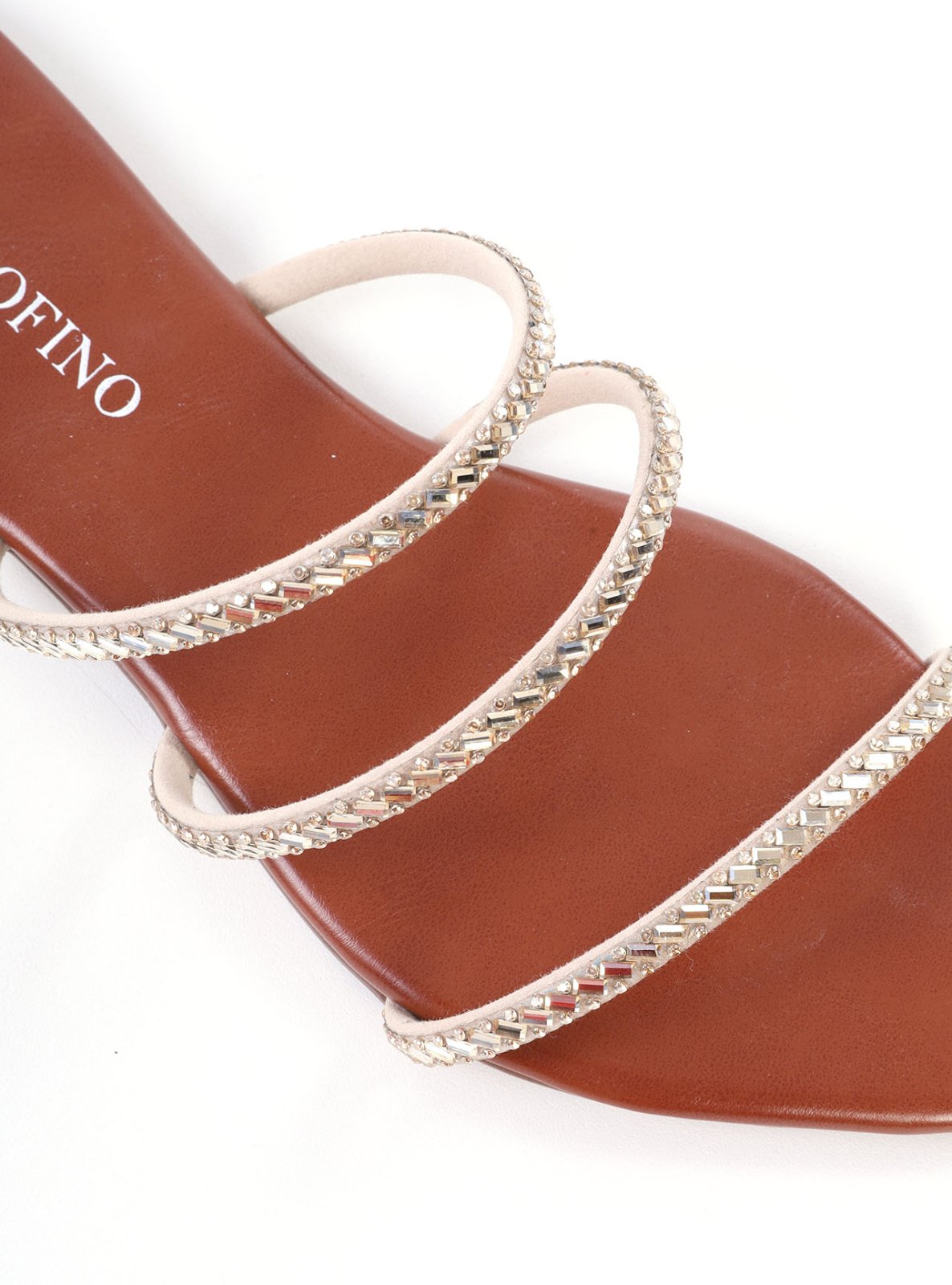Sandália Rasteira com Strass Bico Folha SDI-12244 - CS