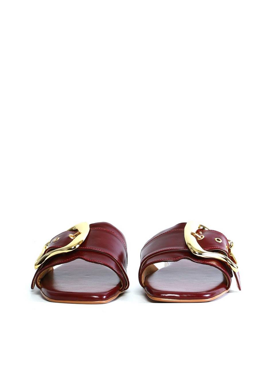 Rasteira com Maxi Fivela e Ilhoses - Vinho SDI-12001 - VI