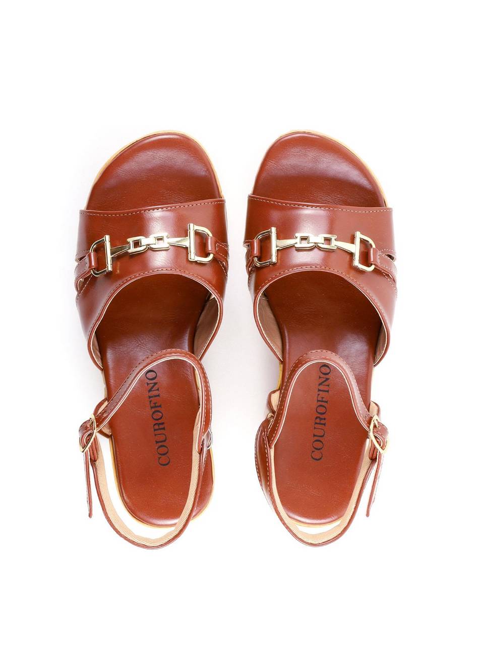 Sandália Anabela Cortiça Enfeite Bridão - Castor SDI-11921 - CS