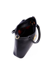 Bolsa Tote Quadrada Média Alça Dupla - Preta BSI-6278 - PR