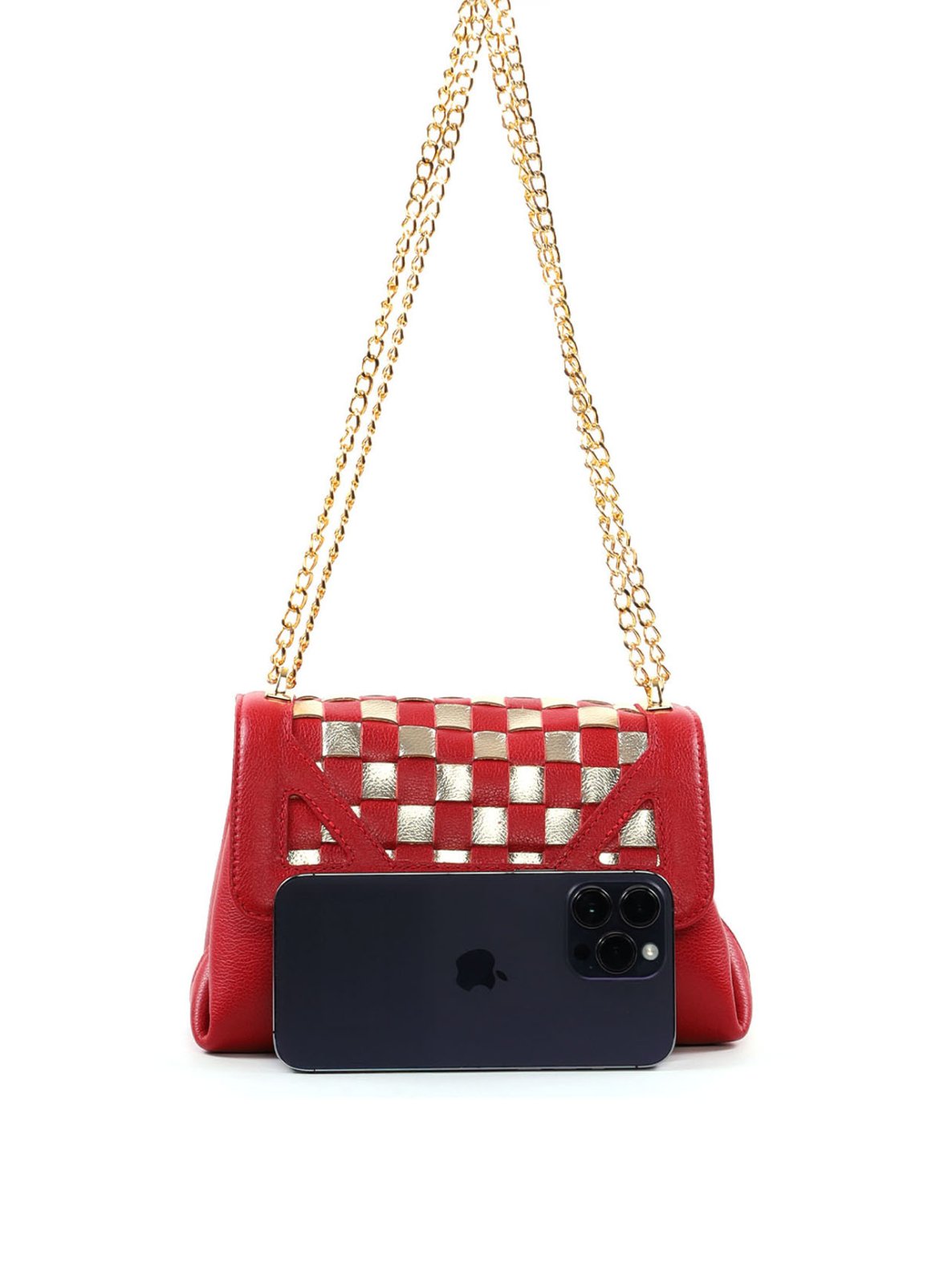 Bolsa Satchel Pequena com Recortes e Corrente BSI-6541 - VE