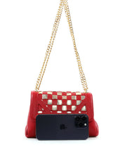 Bolsa Satchel Pequena com Recortes e Corrente BSI-6541 - VE