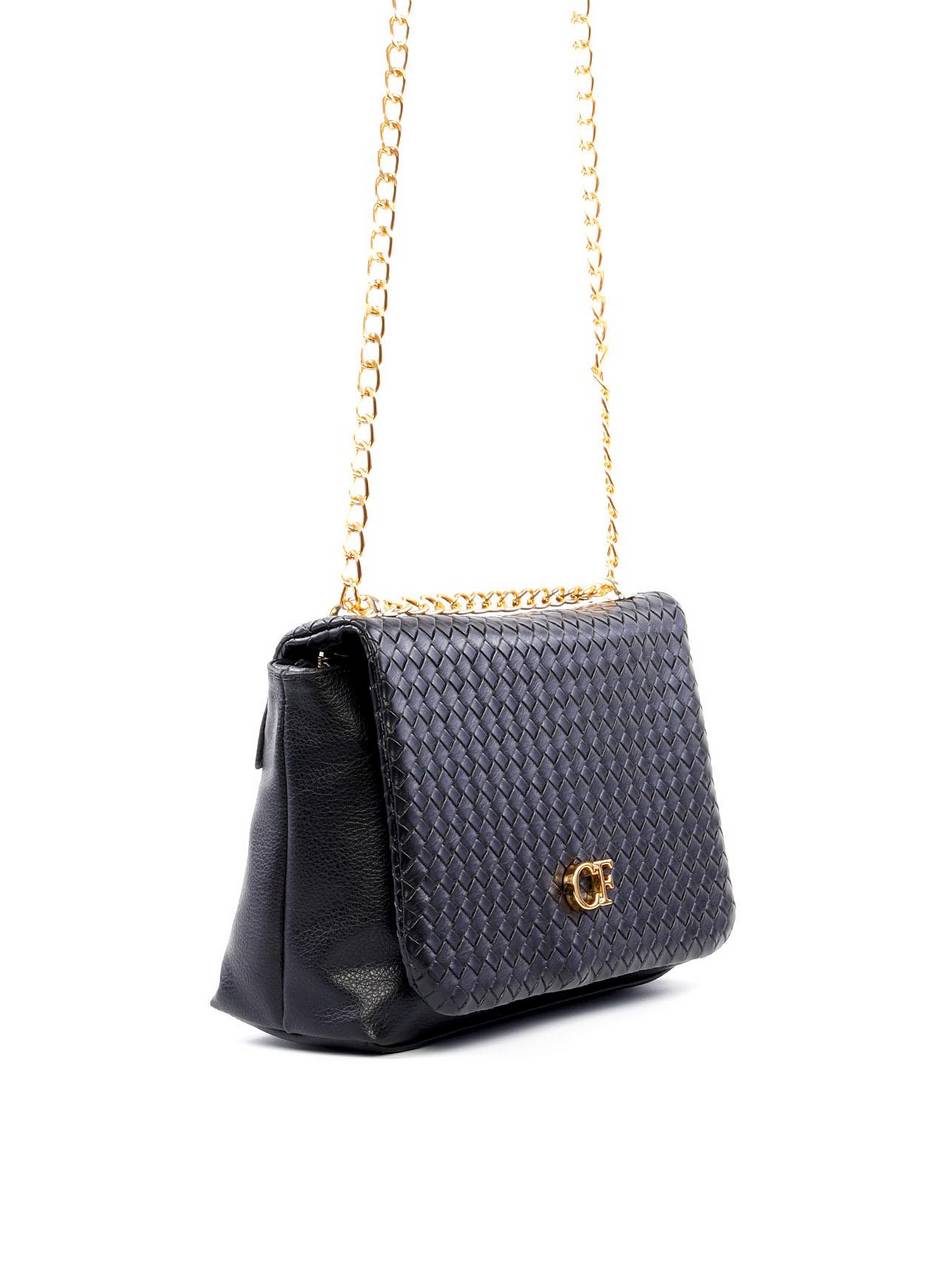 Bolsa Satchel Quadrada em Tressê - Preta BSI-6230 - PR