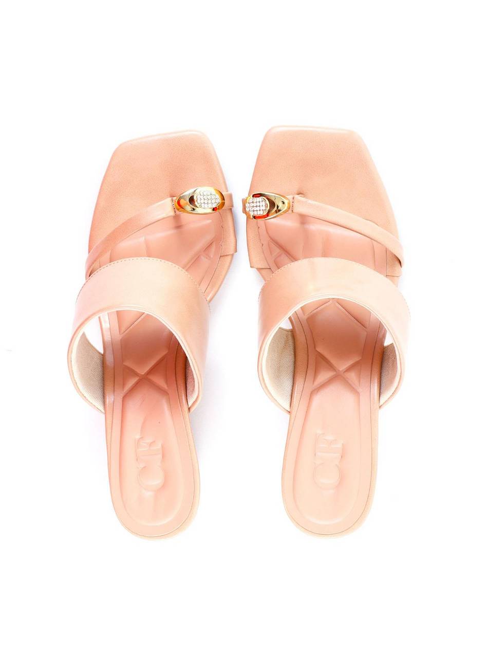 Tamanco Anabela com Enfeite no Dedo - Nude SDI-11959 - NU