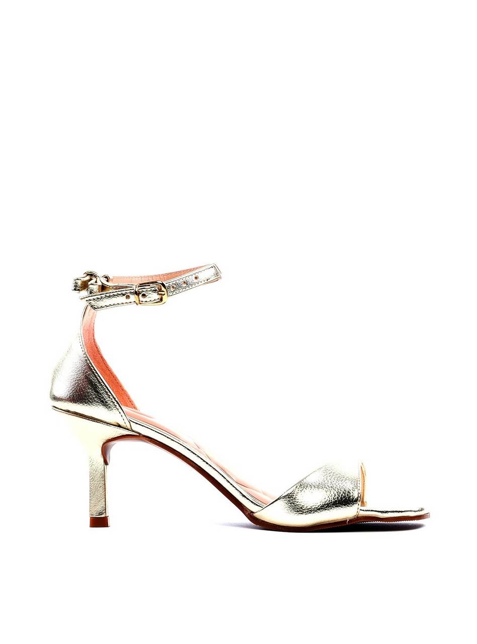 Sandália Salto Fino com Laço Traseiro - Ouro SDI-11746 - AU