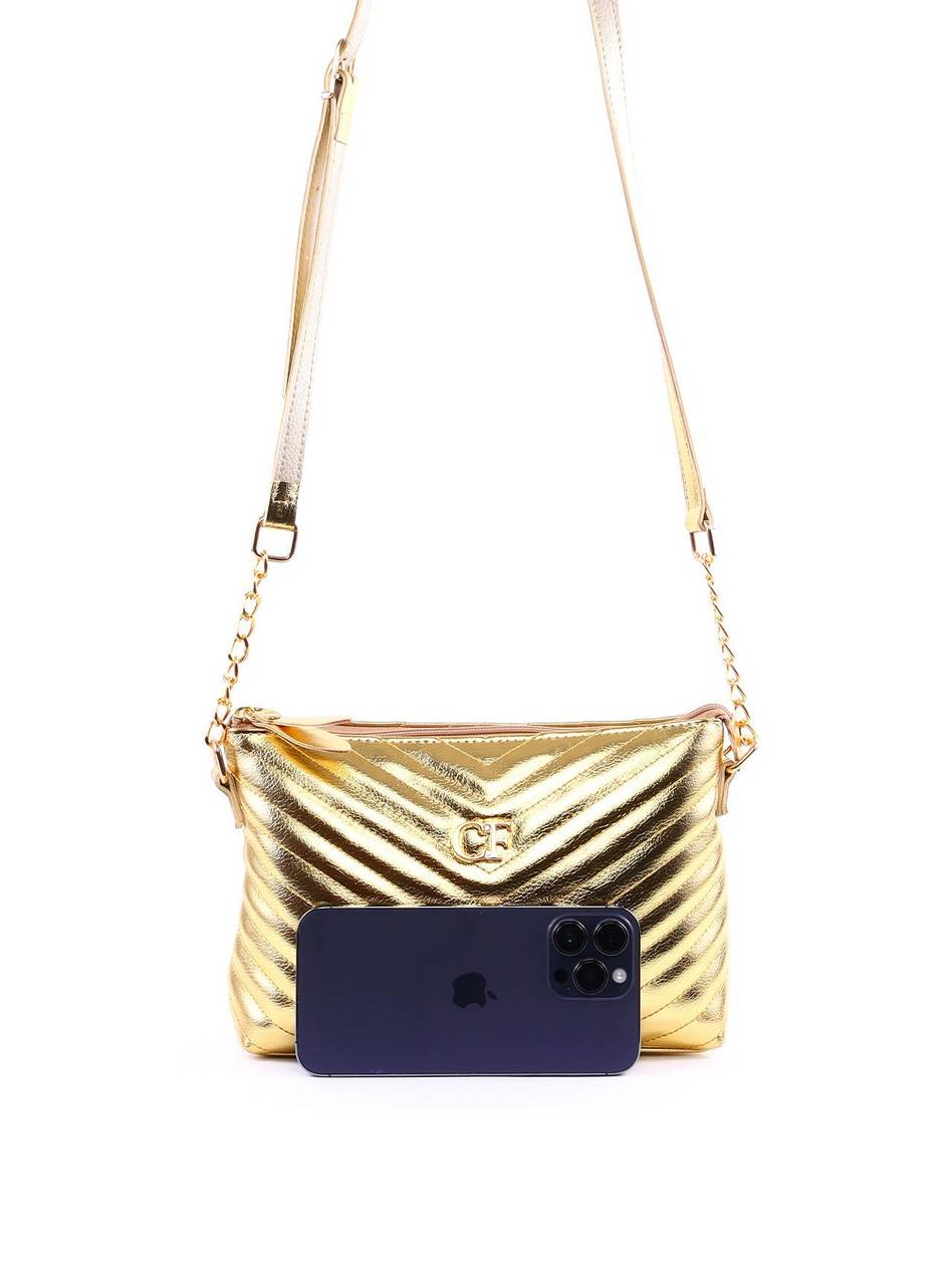 Bolsa Carteira Transversal com Costura - Ouro BSI-6318 - AU