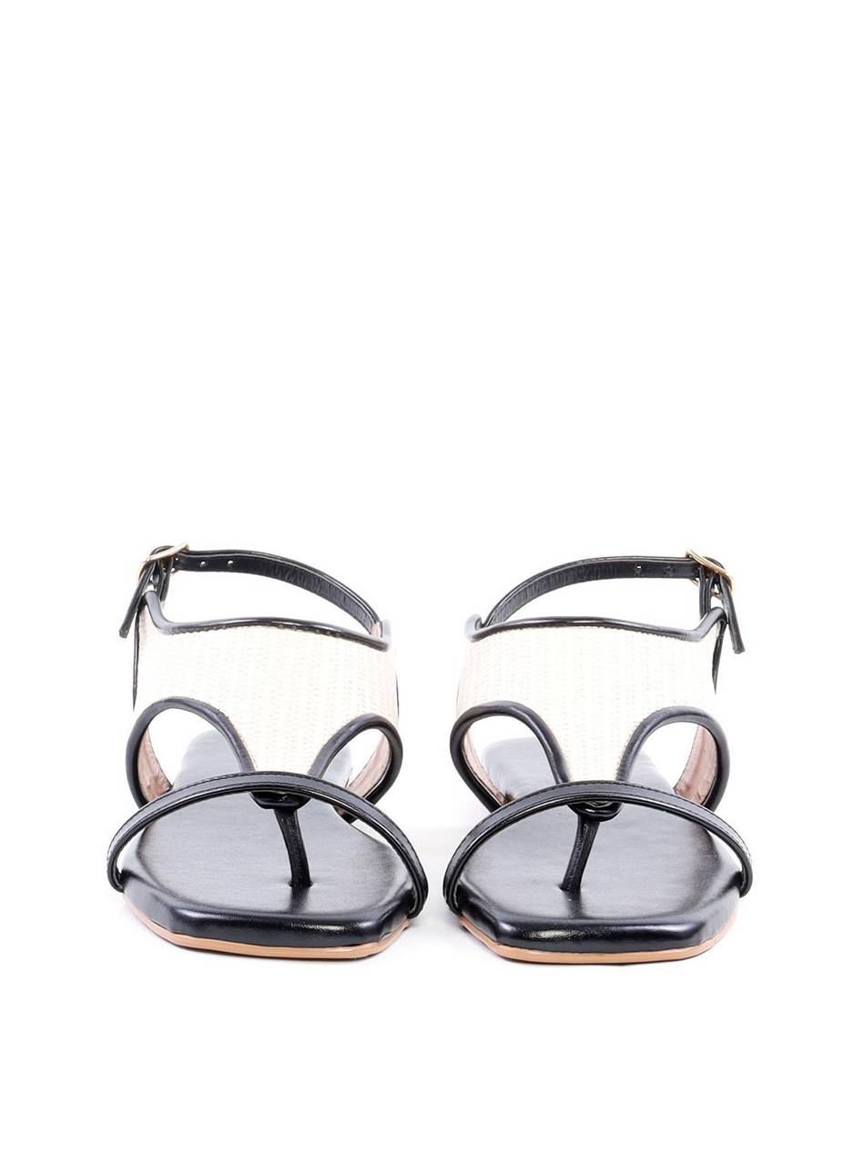 Rasteira em Palha com Tira Fina - Preta SDI-11940 - PR