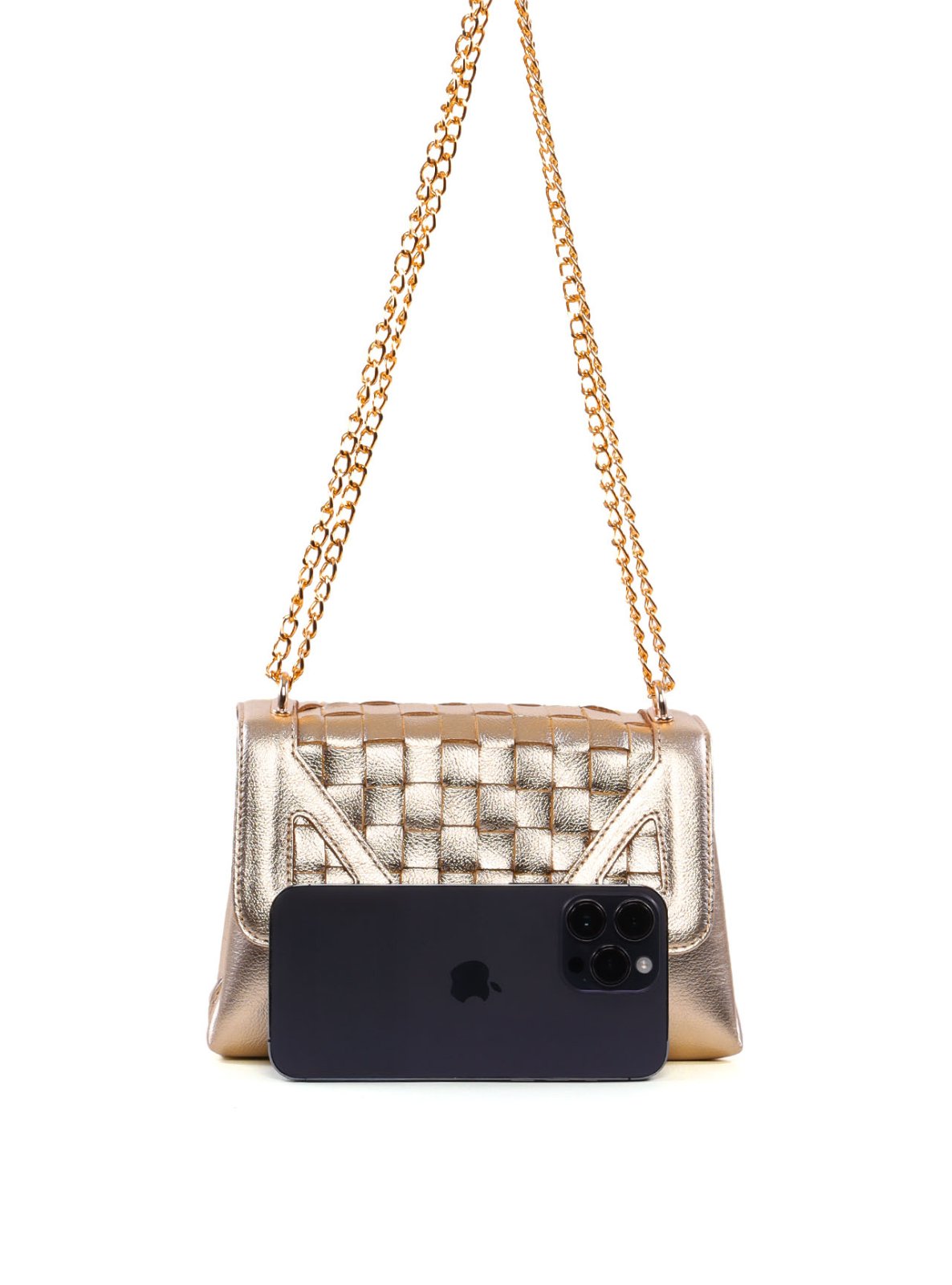 Bolsa Satchel Pequena com Recortes e Corrente BSI-6541 - AU