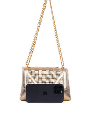 Bolsa Satchel Pequena com Recortes e Corrente BSI-6541 - AU