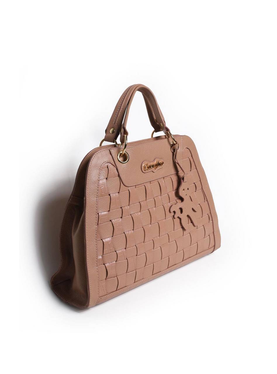 Bolsa Feminina Shopper Couro Tressê Bonequinho Nude BSI-2942 - NU