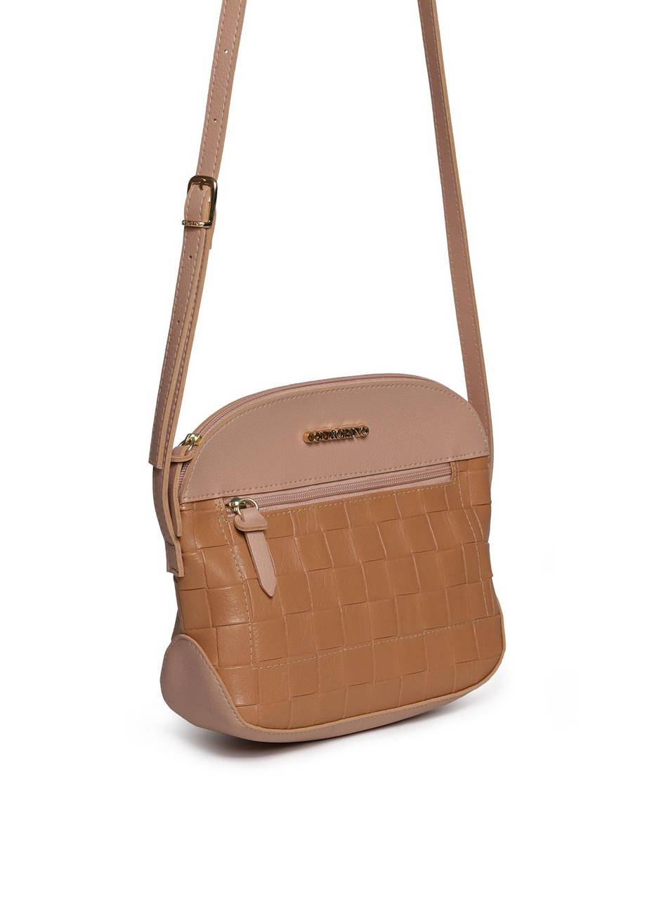 Bolsa Saddle Couro Pequena Transversal Nude BSI-5951 - NU