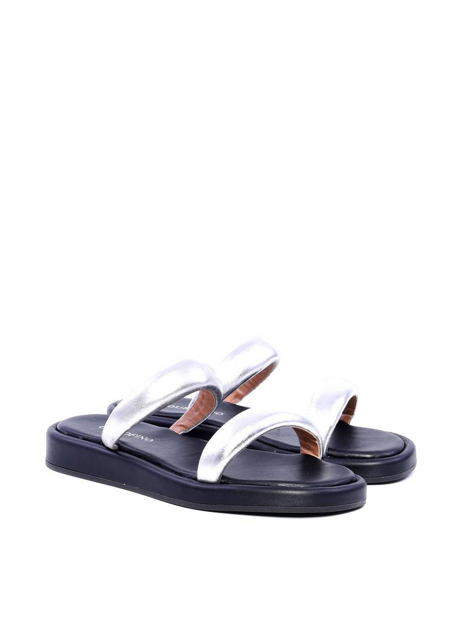 Sandália Feminina Flatform com Tiras Meia Cana - Prata SDI-11682 - PT
