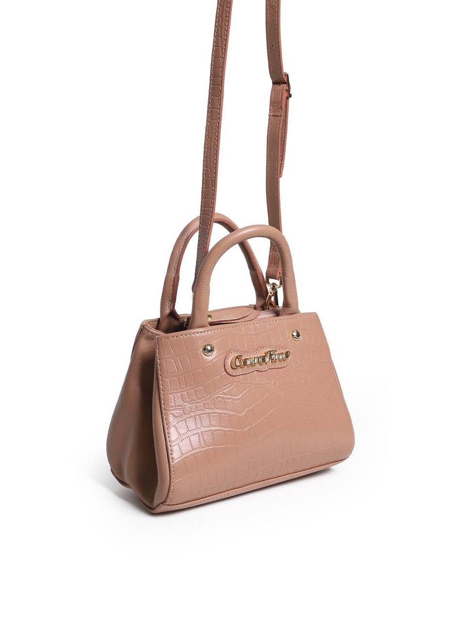 Bolsa Tote Couro Alça Transversal Nude BSI-4452 - NU