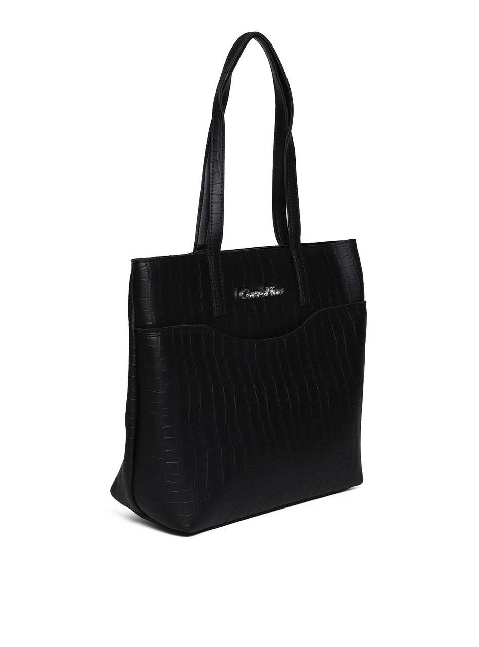 Bolsa Shopper Tiracolo com Bolso Aberto - Preta BSI-5655 - PR