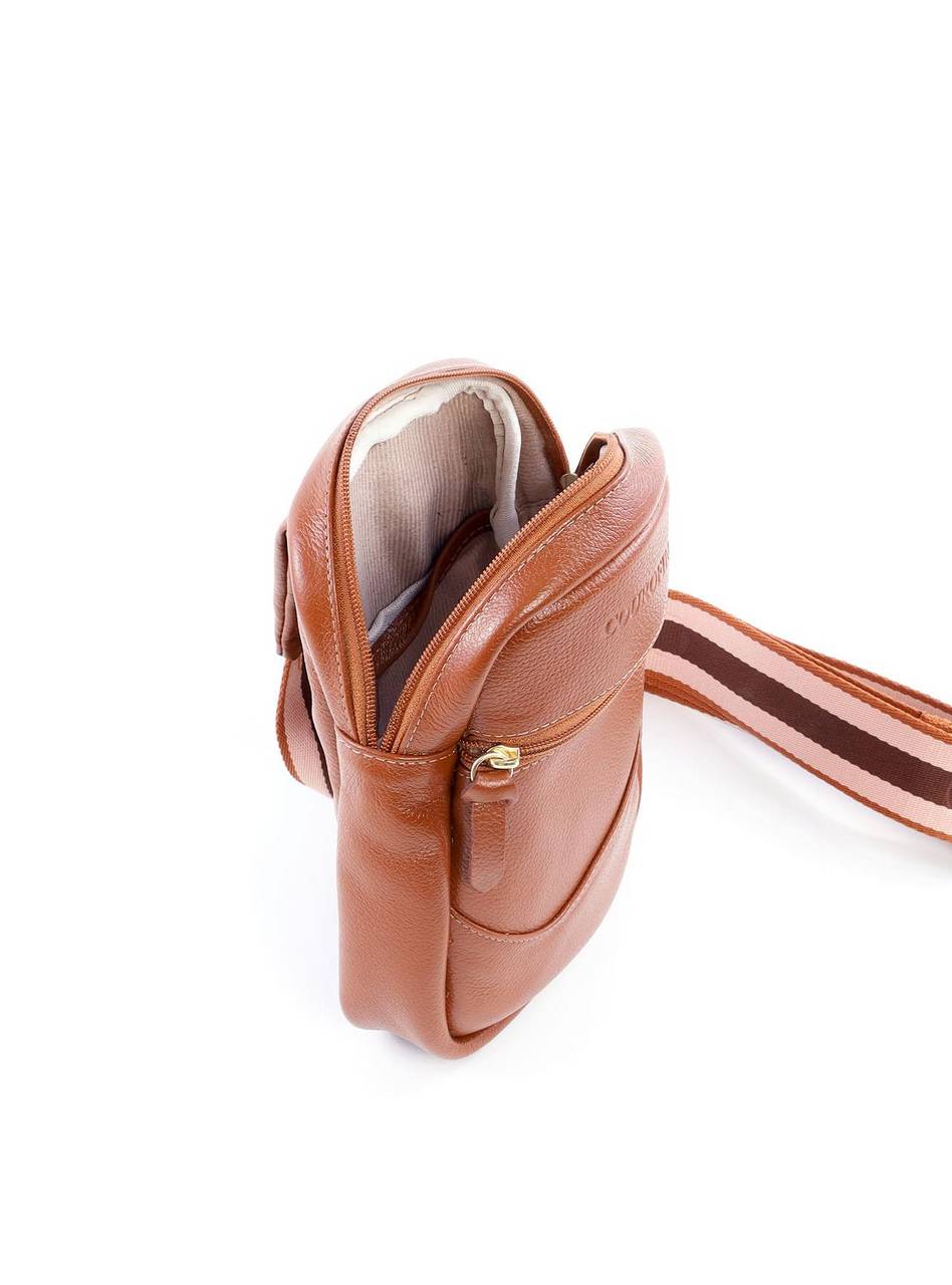 Bolsa Masculina Transversal de Couro Lisa - Castor BSI-5880 - CS