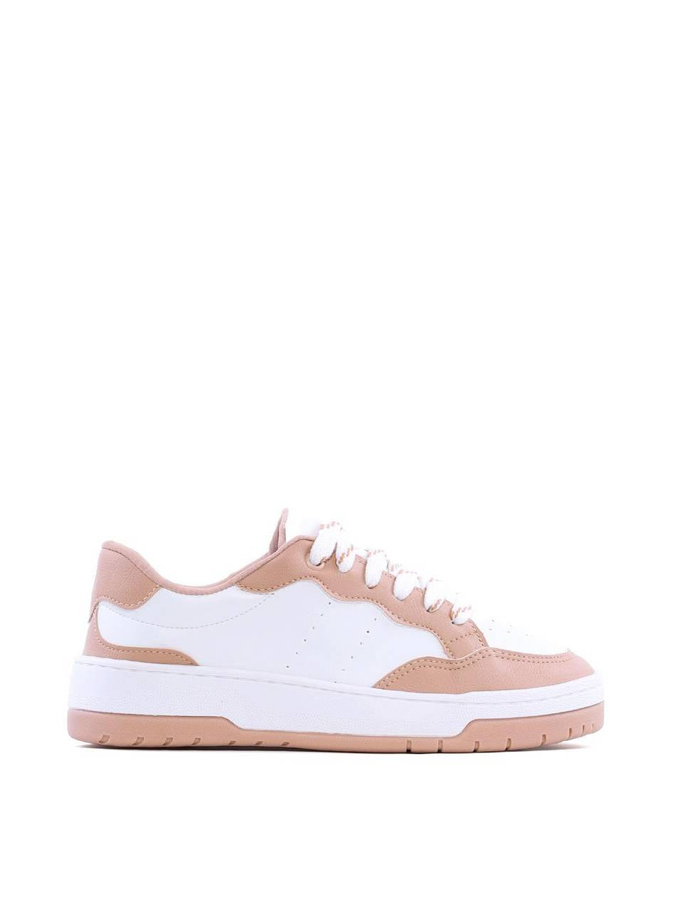Tênis Feminino Casual em Sintético com Detalhes Nude SP- 11849 - NU