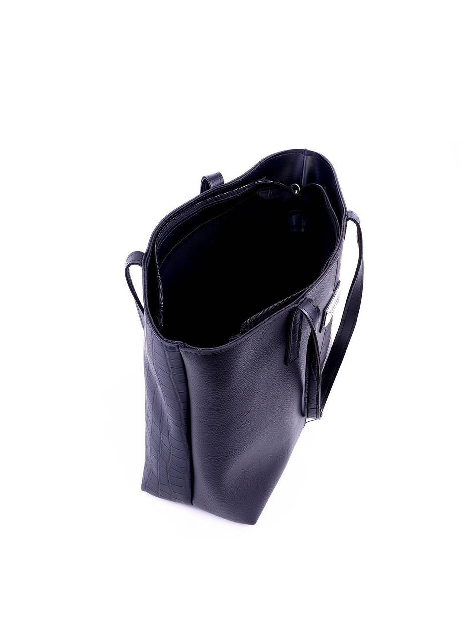 Bolsa Tote Tiracolo com Texturas - Preta BSI-5972 - PR
